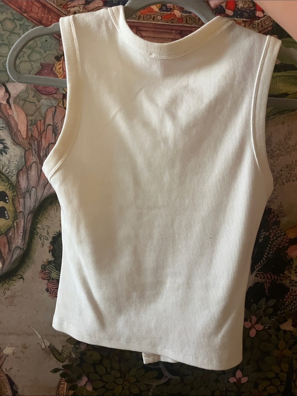 Edikted White Ribbed Button-Front Tank Top - Picture 3 of 3